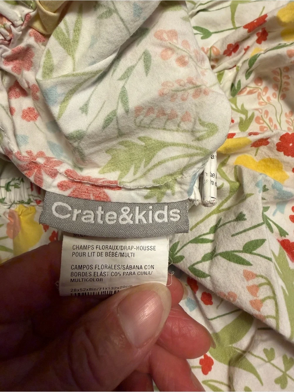 Crate & Kids Floral Cotton Crib Fitted Sheet